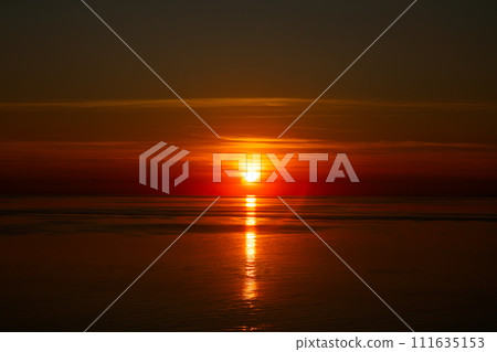 Magical sunset over the Gulf of Finland, Baltic sea 111635153