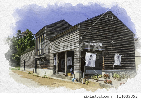 Watercolor style Joetsu Kasugayama Castle Ruins Story Museum Joetsu City, Niigata Prefecture 111635352