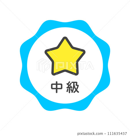 簡單可愛的中級徽章圖示-職業中期、普通、中產階級設計素材 111635437