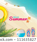 top view of summer beach scene for vacation 111635827