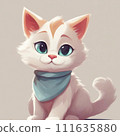 Sitting tea turtle cat 111635880