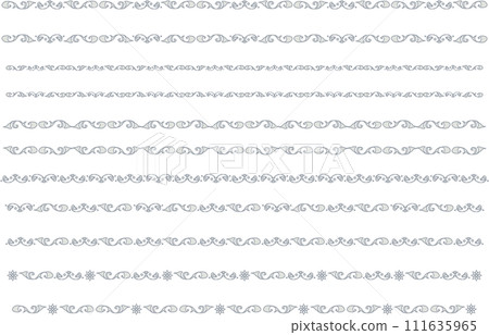 哥德式線條集。銀色風格。 哥德式線條集。銀色風格。 111635965