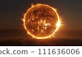 燃燒的星球燃燒的太陽太陽環插畫 111636006