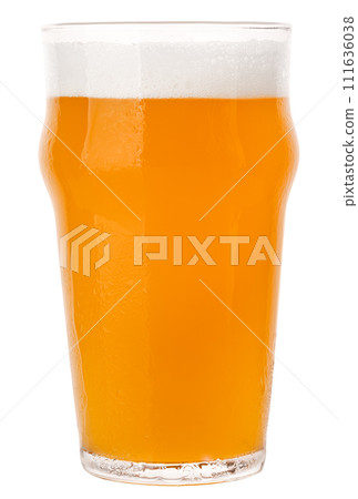 NEIPA ale in nonic pint glass isolated on white 111636038