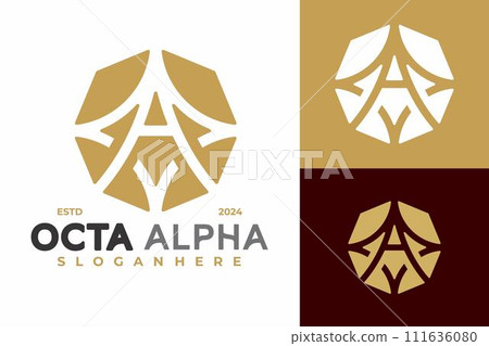 Letter A Alpha Octagon Logo design vector symbol icon illustration Letter A Alpha Octagon Logo design vector symbol icon illustration 111636080