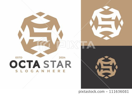 Letter S Octagon Star Logo design vector symbol icon illustration Letter S Octagon Star Logo design vector symbol icon illustration 111636081