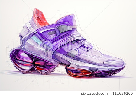 AI-generated content. Sketch prototype shoes, pencil drawing ,dynamic style, Futuristic sneakers AI-generated content. Sketch prototype shoes, pencil drawing ,dynamic style, Futuristic sneakers 111636260