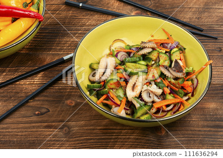 Healthy octopus salad 111636294