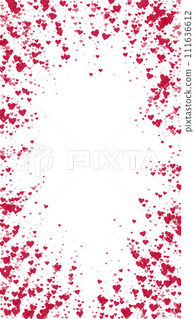 Flying hearts for valentine's day. Red hearts scattered on white background. Beautiful flying hearts vector illustration. Flying hearts for valentine's day. Red hearts scattered on white background. Beautiful flying hearts vector illustration. 111636612