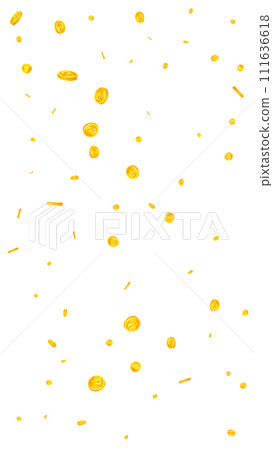 Russian ruble coins falling. Scattered gold RUB coins. Russia money. Global financial crisis concept. Vector illustration. Russian ruble coins falling. Scattered gold RUB coins. Russia money. Global financial crisis concept. Vector illustration. 111636618