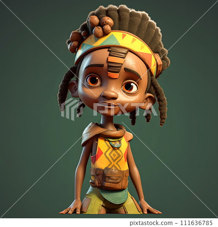African child from a remote tribal village 111636785