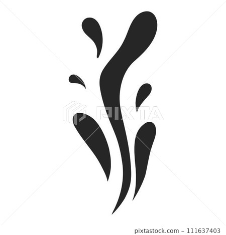 Black water splash. Abstract wet splatter drop for tattoo design, river wave ripple stain splash simple marine environment doodle. Vector isolated. Different dirt or ink shape Black water splash. Abstract wet splatter drop for tattoo design, river wave ripple stain splash simple marine environment doodle. Vector isolated. Different dirt or ink shape 111637403
