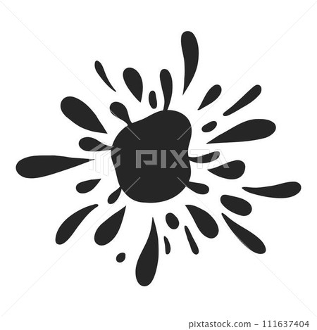 Black water splash. Abstract wet splatter drop for tattoo design, river wave ripple stain splash simple marine environment doodle. Vector isolated. Different dirt or ink shape Black water splash. Abstract wet splatter drop for tattoo design, river wave ripple stain splash simple marine environment doodle. Vector isolated. Different dirt or ink shape 111637404