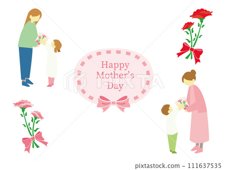 Mother's Day Speech Bubble Set Cute Mother's Day Speech Bubble Set Cute 111637535