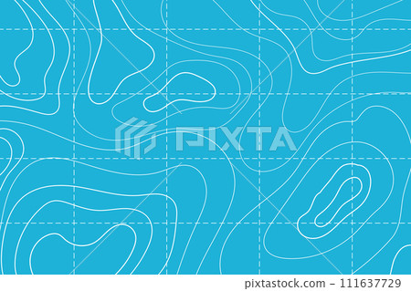 Topographic map with contour line grid water ocean, sea relief, depth. Nautical, cartography abstract area Topographic map with contour line grid water ocean, sea relief, depth. Nautical, cartography abstract area 111637729