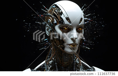 AI-generated content. Robotic Portrait of the Future AI Generated 111637736