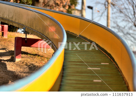 Landscape with a park slide 111637913
