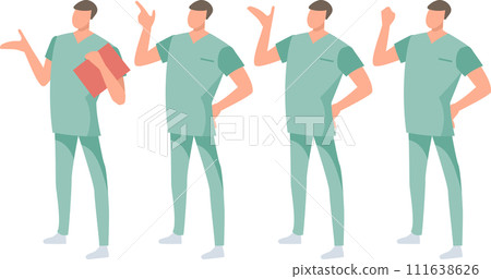 Male medical worker pose set 111638626