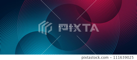 Futuristic abstract background with blue and red light effect. Glowing circle lines design. Gradient geometric lines pattern. Modern banner template. Suit for poster, brochure, cover, presentation, Futuristic abstract background with blue and red light effect. Glowing circle lines design. Gradient geometric lines pattern. Modern banner template. Suit for poster, brochure, cover, presentation, 111639025