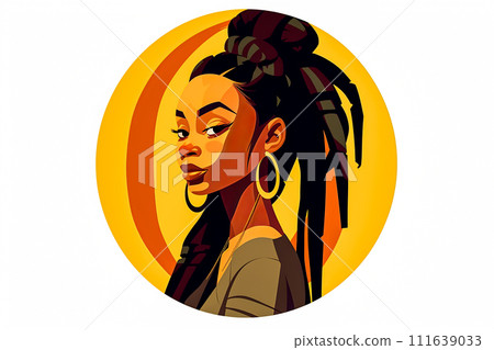 Engage with a vibrant cartoon girl sporting dreadlocks Engage with a vibrant cartoon girl sporting dreadlocks 111639033