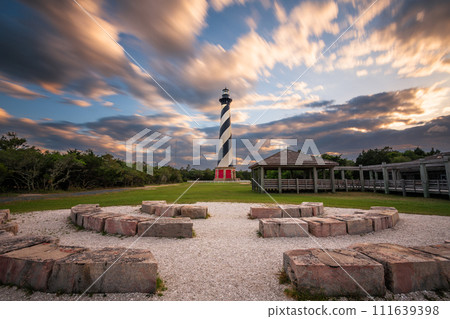 Cape Hatteras Lighthouse in the Outer Banks of North Carolina, USA 111639398