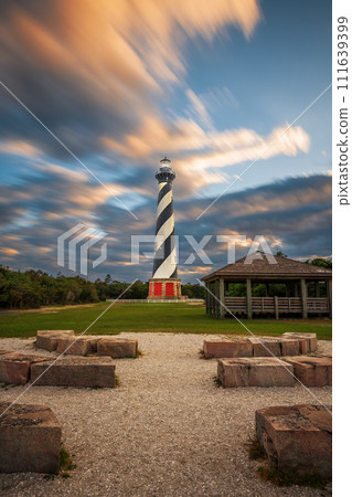 Cape Hatteras Lighthouse in the Outer Banks of North Carolina, USA 111639399