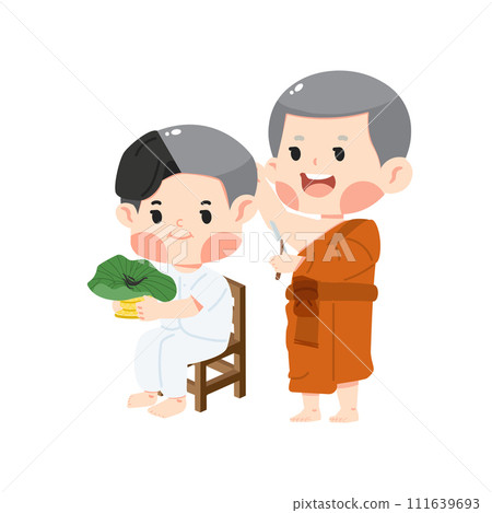Illustration for Buddhist Ordination cartoon vector 111639693