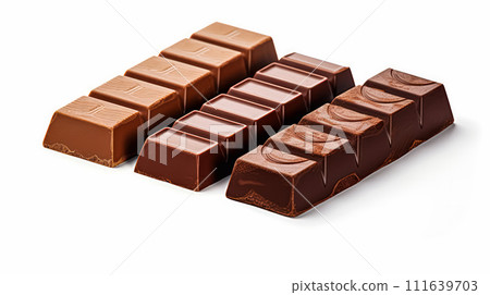 Decadent delight: An array of white, milk, and dark chocolate bars 111639703