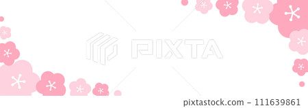 Frame illustration of spring flowers (plum, cherry blossom style) Frame illustration of spring flowers (plum, cherry blossom style) 111639861