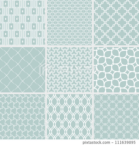 Set of Geometric Modern Seamless Backgrounds and Graphics. Collection of Patterns in Different Styles 111639895