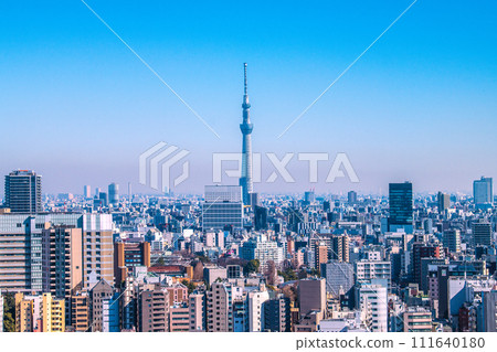 Tokyo cityscape in Japan, looking towards Oshiage Station and Tokyo Sky Tree, etc. Tokyo cityscape in Japan, looking towards Oshiage Station and Tokyo Sky Tree, etc. 111640180