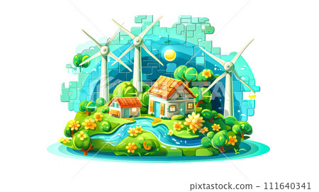 World Environment Day puzzle banner. 111640341