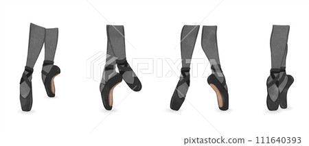 穿著黑色足尖鞋的可愛腳 111640393