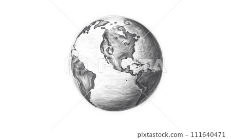 Green world pencil drawing concept Save the Earth. Green world pencil drawing concept Save the Earth. 111640471