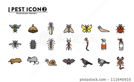 Pests and vermin illustrations Pests and vermin illustrations 111640910