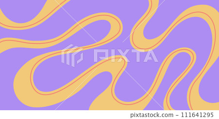 Abstract retro horizontal background with colorful waves and lines, pastel colors. Trendy vector illustration for banner, poster, cover, flyer Abstract retro horizontal background with colorful waves and lines, pastel colors. Trendy vector illustration for banner, poster, cover, flyer 111641295