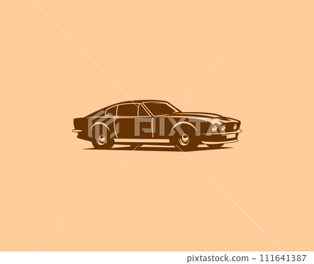 1964 Aston Martin dbs. isolated on white background best side view for logo, badge, emblem, icon available in 10 eps. 111641387