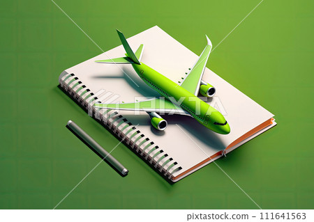 Planning Flights with Airplane Model on Notepad - Generative AI Planning Flights with Airplane Model on Notepad - Generative AI 111641563