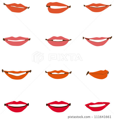 parts model. Illustration collection 03 depicting various shapes of women's mouths. parts model. Illustration collection 03 depicting various shapes of women's mouths. 111641661
