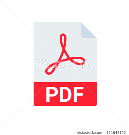 PDF file icon format. Pdf download document image button vector doc icon 111642152