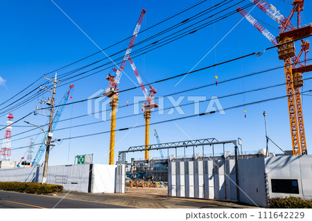 Construction site heavy equipment tower crane Construction site heavy equipment tower crane 111642229