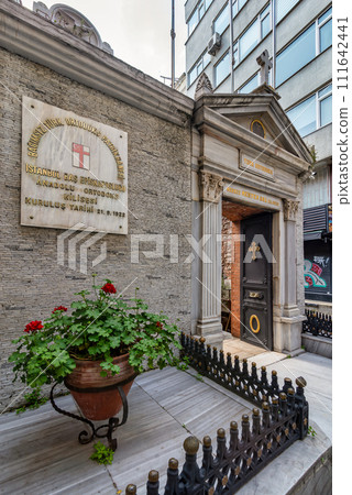 Entrance of Meryem Ana Ortodoks Kilisesi, or Mary Mother of God Greek Orthodox Church in Karakoy, Istanbul, Turkey Entrance of Meryem Ana Ortodoks Kilisesi, or Mary Mother of God Greek Orthodox Church in Karakoy, Istanbul, Turkey 111642441