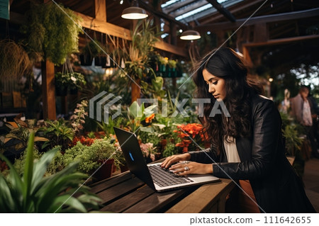 Expert female blogger sharing informative tutorial video for flowers and vegetables at home 111642655