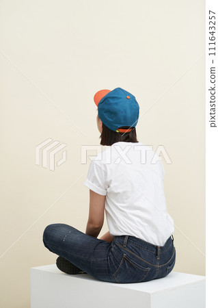 a woman who sits and stares 111643257