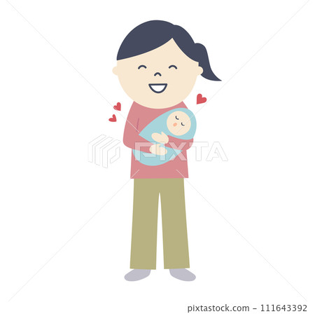 一個家庭主婦愛她的孩子的插圖 111643392
