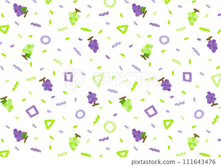 Hand drawn geometric pattern grapes and muscat 111643476