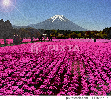 富士山、福祿考和陽光 111644403