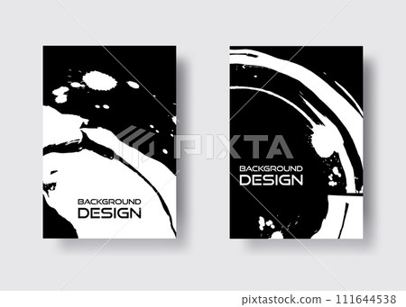 Black ink brush stroke on white background. Japanese style. Vector illustration grunge stains. Brushes illustration. 111644538