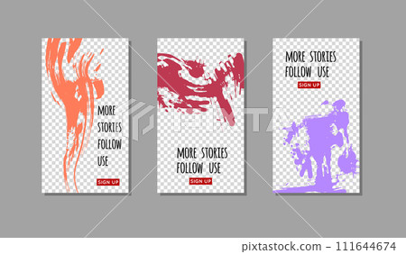 Color ink brush stroke on white background. 111644674