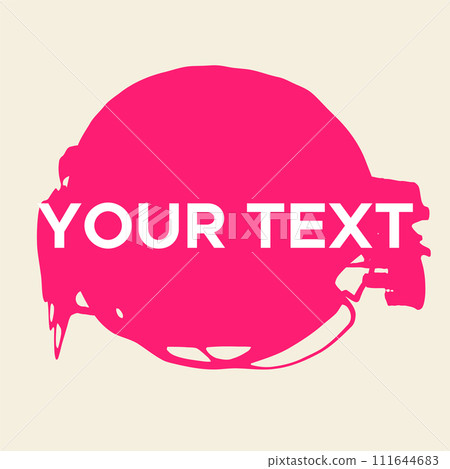 Vector Round Shape on White. Pink Circle Stamp. Icon, Logo, Banner Design. Vector Round Shape on White. Pink Circle Stamp. Icon, Logo, Banner Design. 111644683